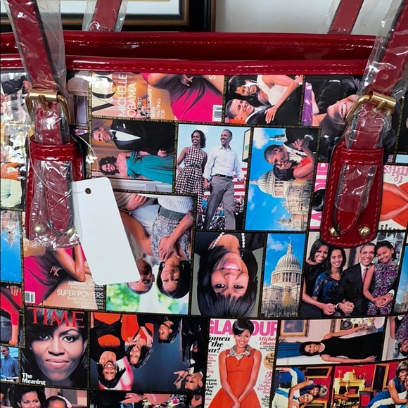 MICHELLE OBAMA Tote Bag Shiny Patent Leather - Picture 12 of 13